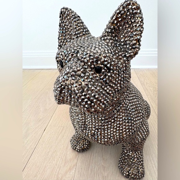 Rhinestone French Bulldog Piggy Bank Statue - Picture 7 of 11